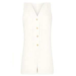 Romper White Textured Myla | Tuckernuck